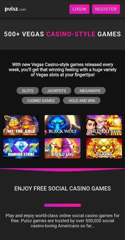 Pulsz Casino Mobile Site