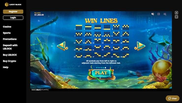 Atlantis Slot Paylines