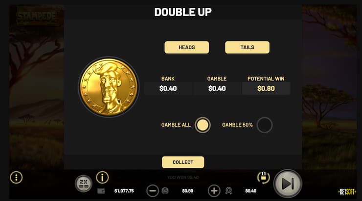 Stampede slots double up bonus