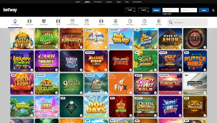 The selection of online games at Betway