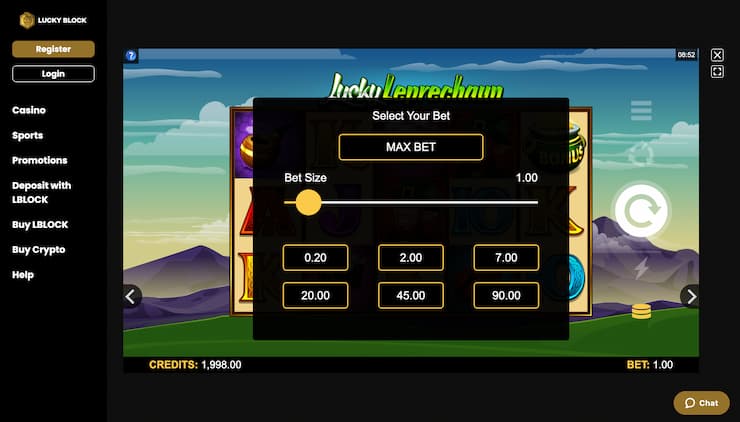 Lucky Leprechaun Slot Set Wager