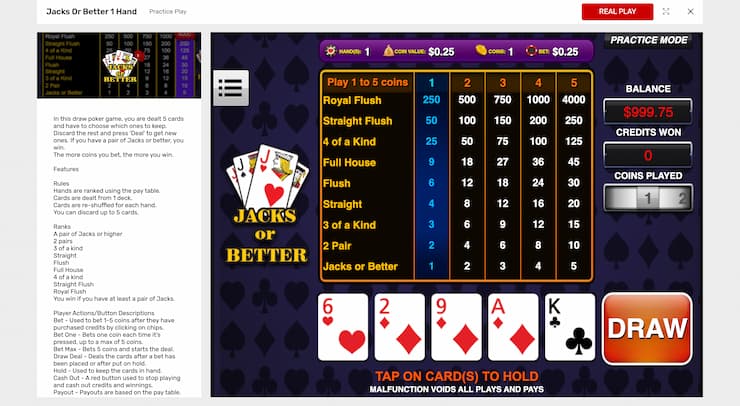 How to Play Jacks or Better Video Poker