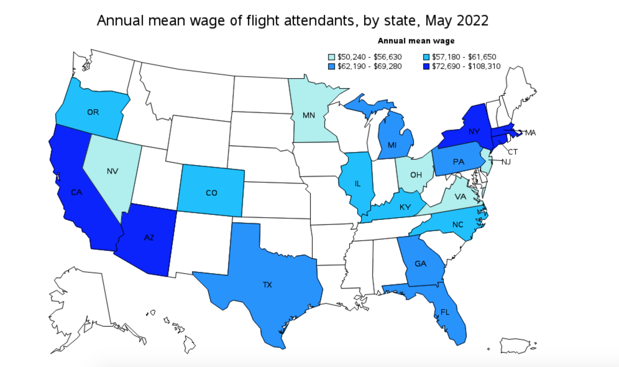 Flight Attendant Salary Statistics By State 