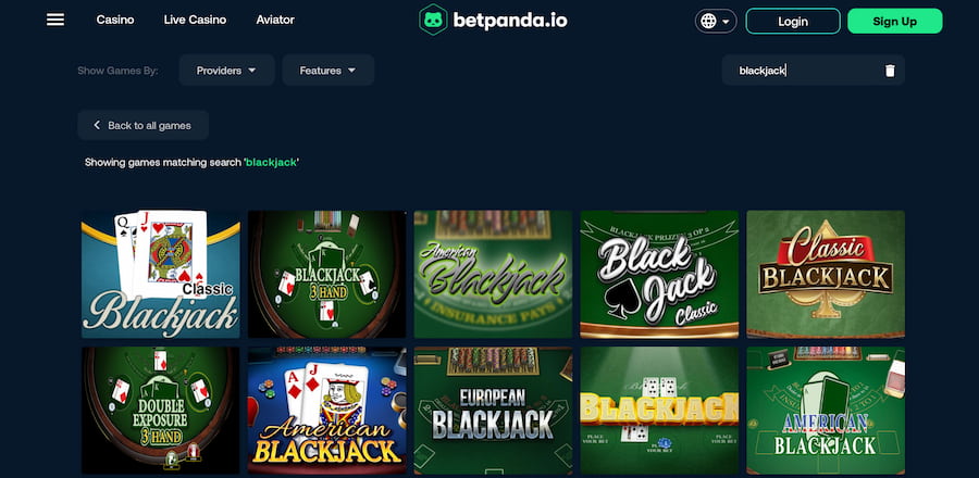 Blackjack at BetPanda.io