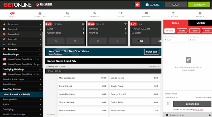 Betonline f1 betting markets sign up