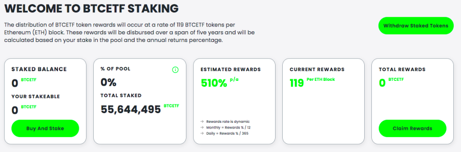 Bitcoin ETF Token staking