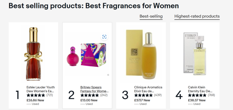 ebay womens fragrance best sellers