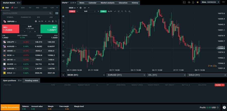 XTB trader platform