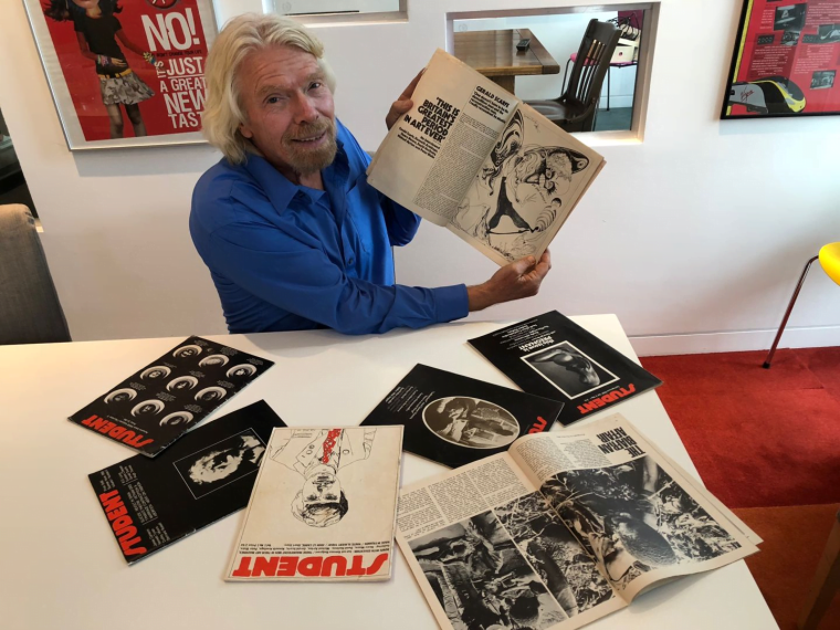 richard branson with student magazine