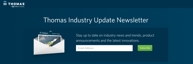 manufacturing newsletter signup page