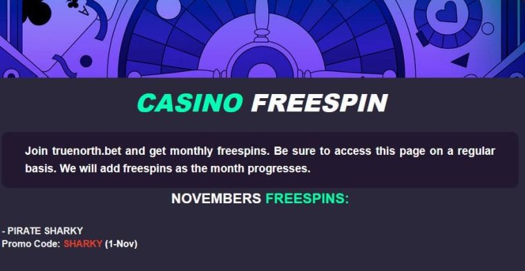 truenorth free spins