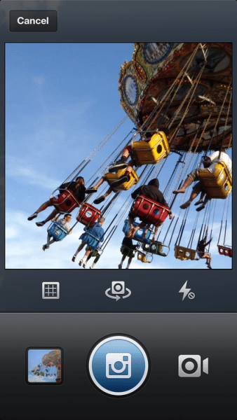 A user's Instagram video back in 2013, showing people on a rotating swing in an amusement park