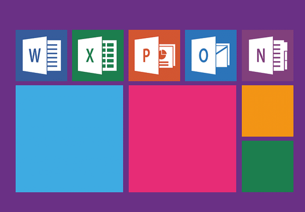 Image showing the logos of Microsoft Office 365 apps, including Microsoft Word, Excel, PowerPoint, Outlook, and Note