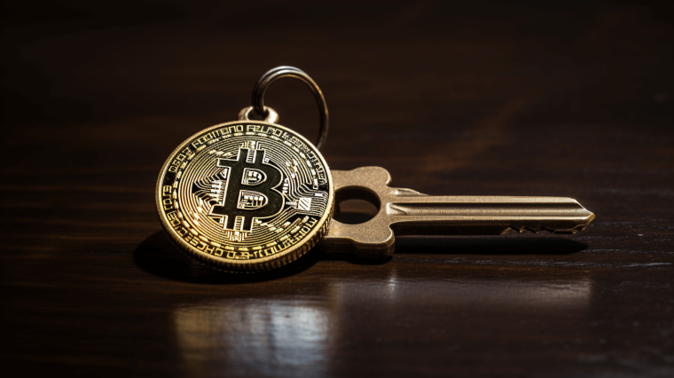 a key with a bitcoin keychain