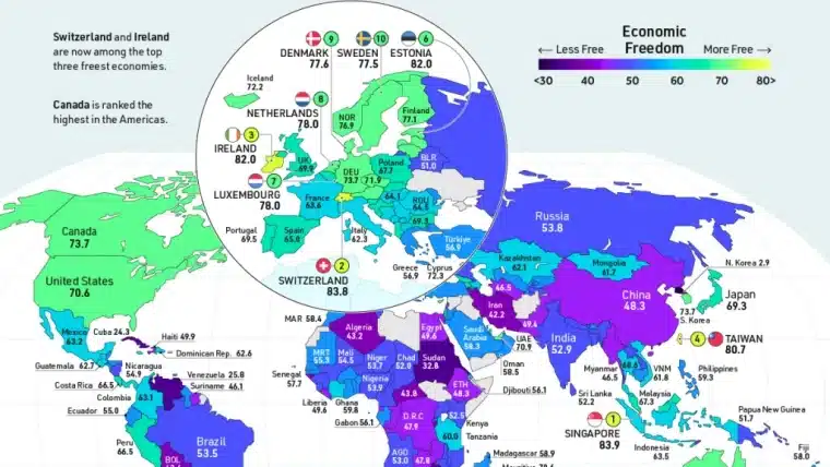 economic freedom map 2023