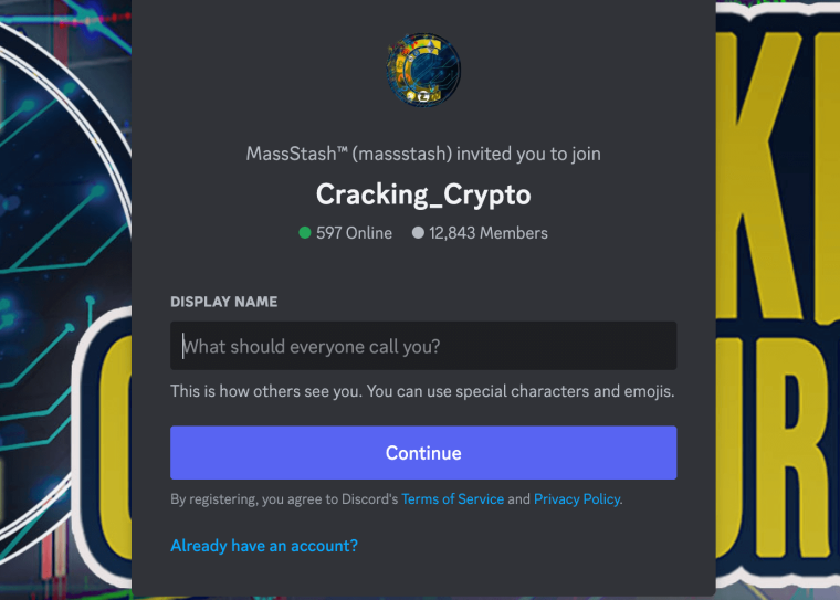 Cracking crypto Discord