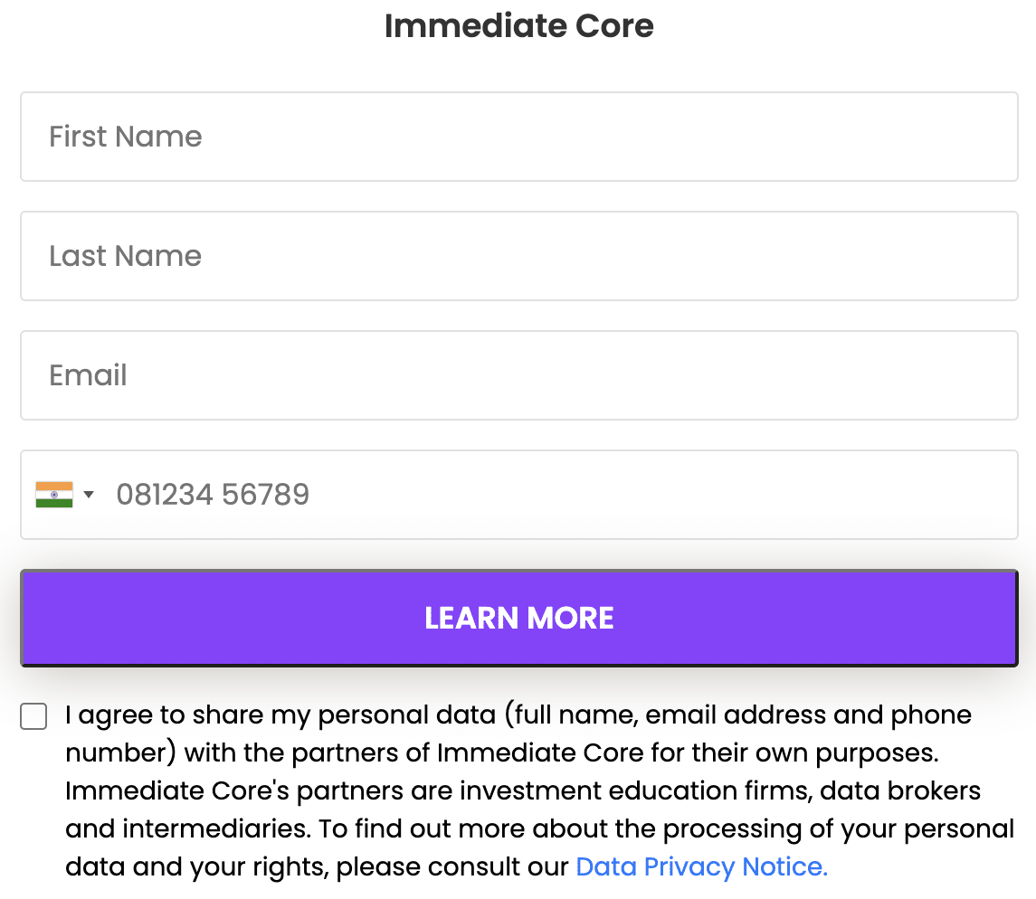 Create an Account on Immediate Core