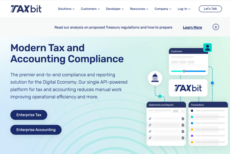 Taxbit homepage