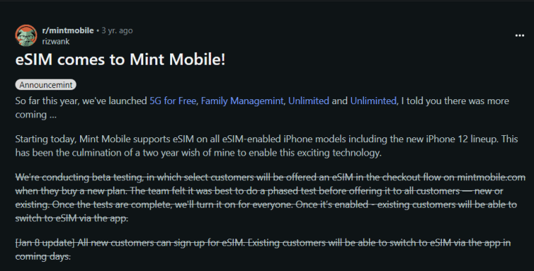 mint mobile reddit esim