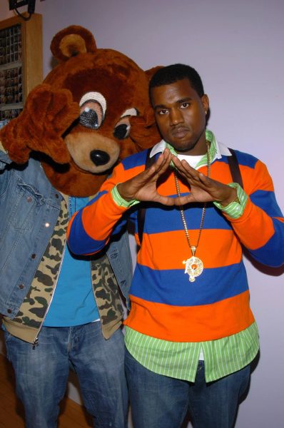 Kanye West and a mascot