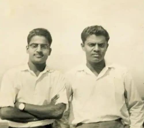 young shiv nadar and a friend