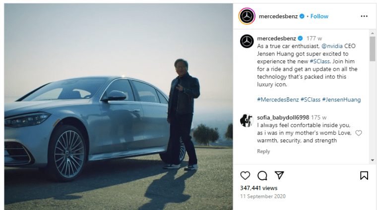 jensen huang mercedes advert