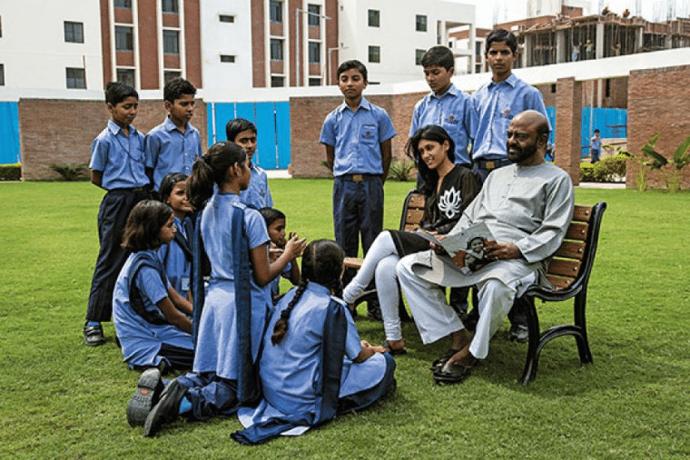 Shiv Nadar and school kids