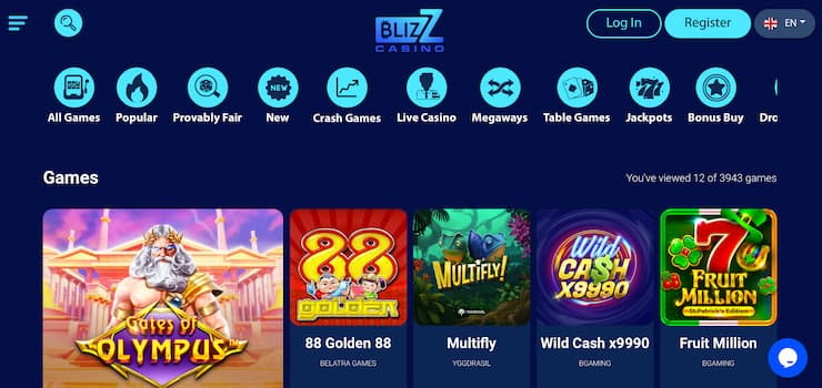 Blizz Casino Games Online