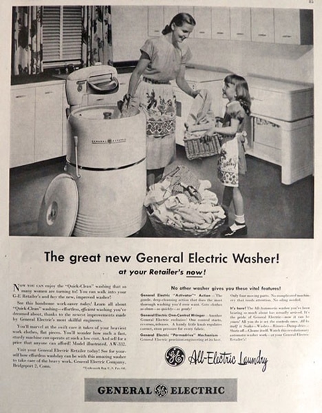 GE electric washer advertisement