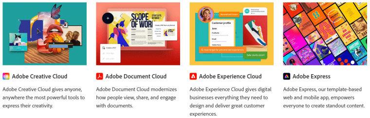 best saas companies - adobe product suite