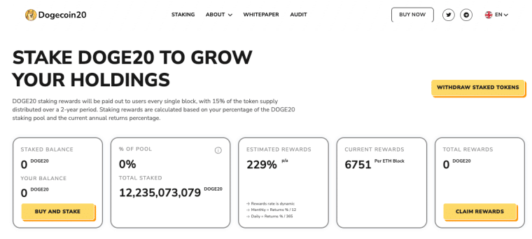 dogecoin20 staking