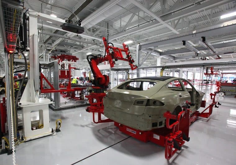 tesla gigafactory assembly line in the us