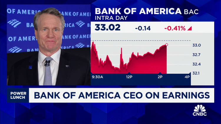 Brian Moynihan on TV talking BoA earnings