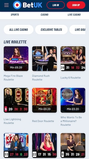 Live Mobile Games at BetUK