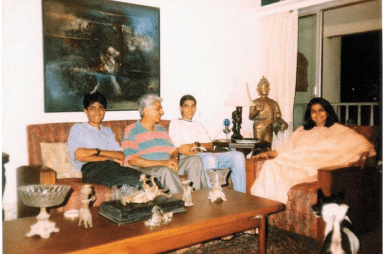 Azim Premji and his family in their home