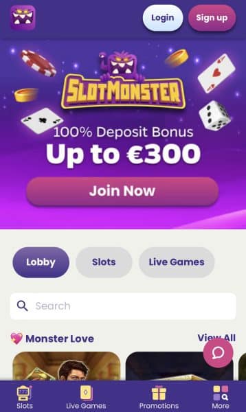 slotmonster home screen