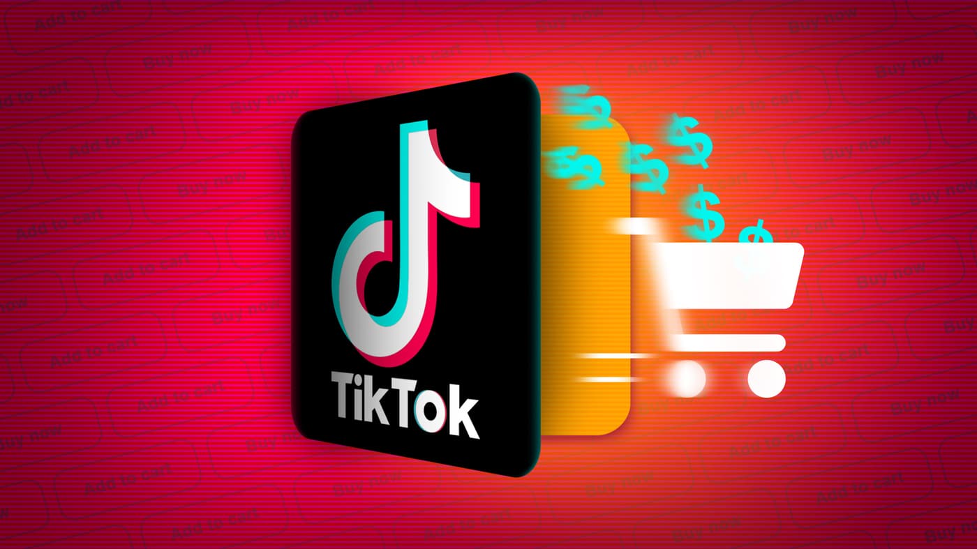 tiktok logo with a shopping cart