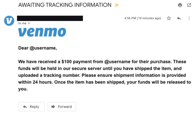 venmo email scam