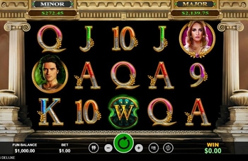 A screenshot showing the Achilles Deluxe slot game