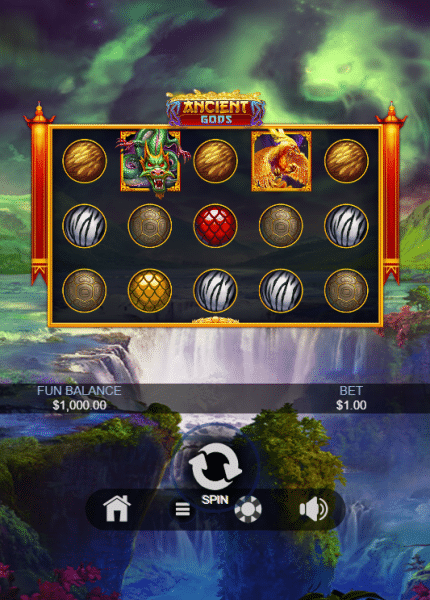 A screenshot of the Ancient Gods slot game