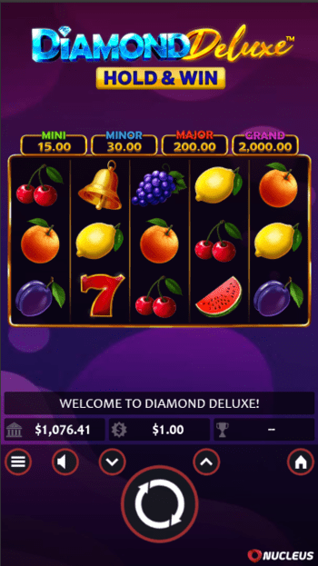 A screenshot showing the Diamond Deluxe slot game