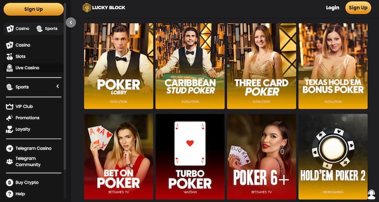 Lucky Block Live Poker