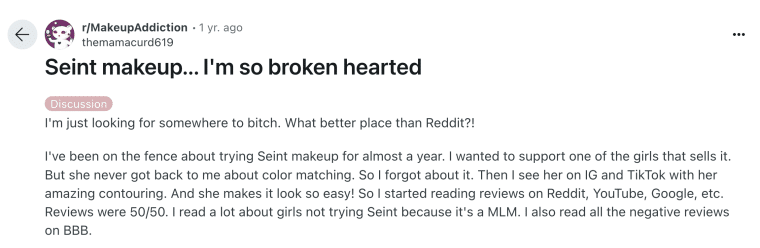 seint reddit complaint