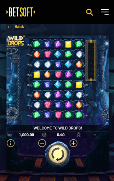 A screenshot of the Wild Drops slot page