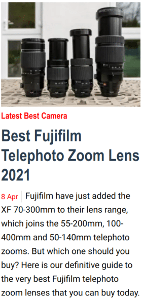 AliExpress telephoto lens listing