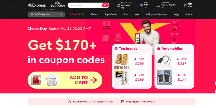 AliExpress screenshot