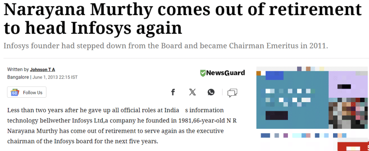 narayana murthy returns to infosys