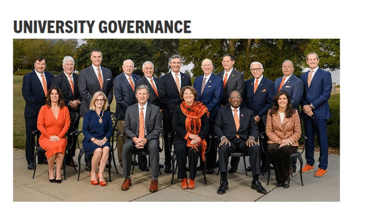 Nikki Haley with the Clemson board of trustees