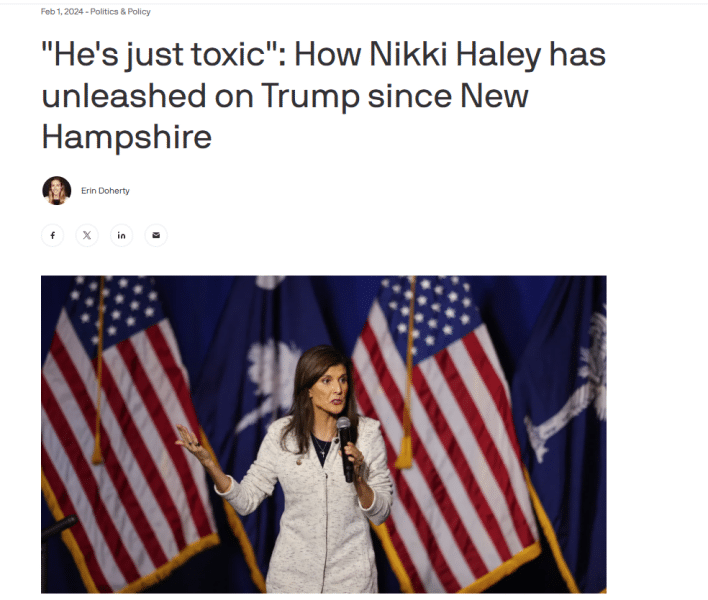 Nikki Haley criticizing trump headline