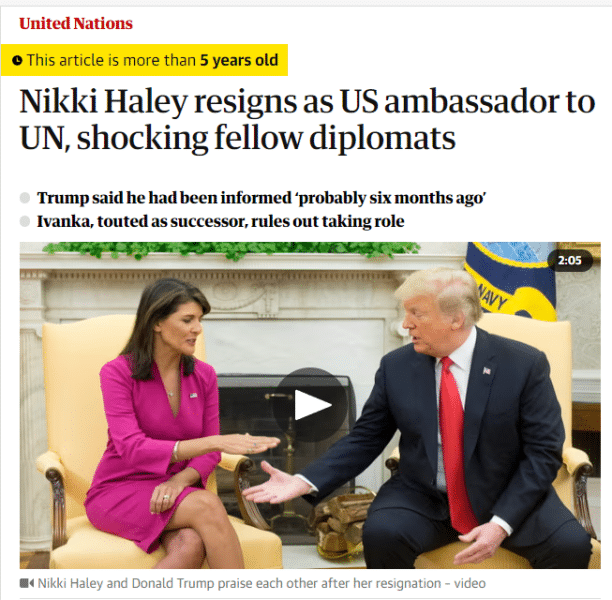 Nikki Haley resigns headline